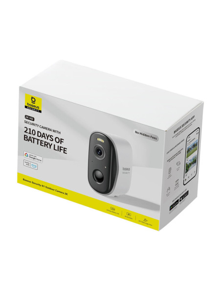 CAMERA IP Exterior Baseus N1, 2K, 2304 x 1296, acumulator integrat, unghi pana la 145 grade, IP67, dist. IR 30 m, tip lentila fi