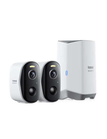 CAMERA IP Exterior Baseus N1, KIT 2 camere 2K + statie, 2304 x 1296, acumulator integrat, unghi pana la 145 grade, IP67, dist. I