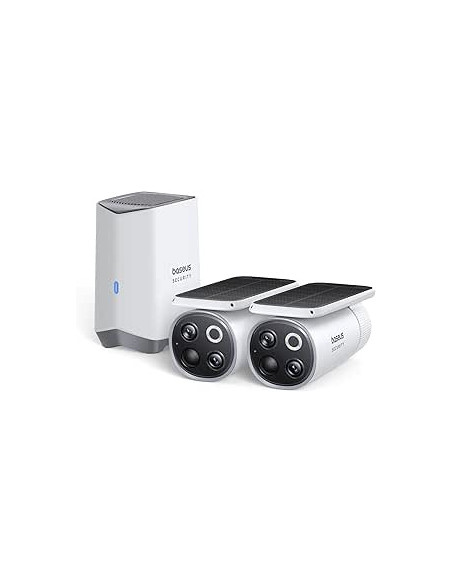 CAMERA IP Exterior Baseus S1 Pro, 3K, 2560x1440, kit 2 camere+statie+panou solar+acumulator integrat, unghi pana la 120 grade, I