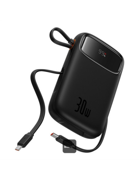 POWER BANK Baseus Qpow2 Digital Display, 10000mAh, 30W, 2 x USB Type-C output/input, 1 x USB, include cablu USB Type-C la USB Ty