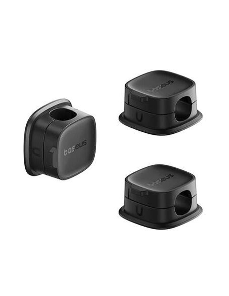 ORGANIZATOR cabluri Baseus Lite Series Magnetic, adeziv 3M, pachet 3 bucati, trei orificii destinate organizarii prevazute cu ma