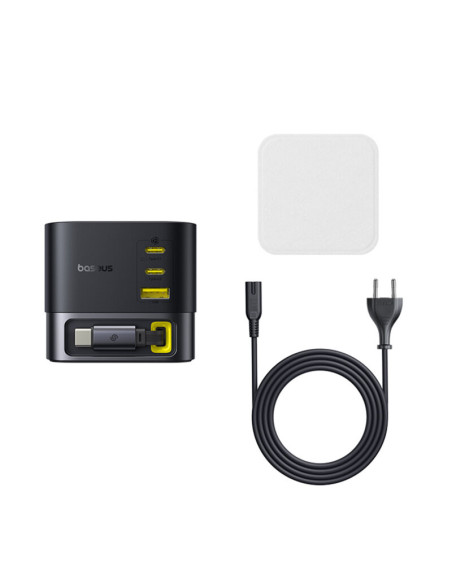 INCARCATOR retea Baseus Super GaN, Quick Charge 100W, 3 x USB Type-C, 1 x USB, negru "P10164001123-00" - 6932172668938