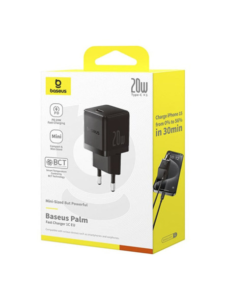 INCARCATOR retea Baseus Palm, Quick Charge 20W, 1 x USB Type-C, negru "P10111602113-00" - 6932172672935