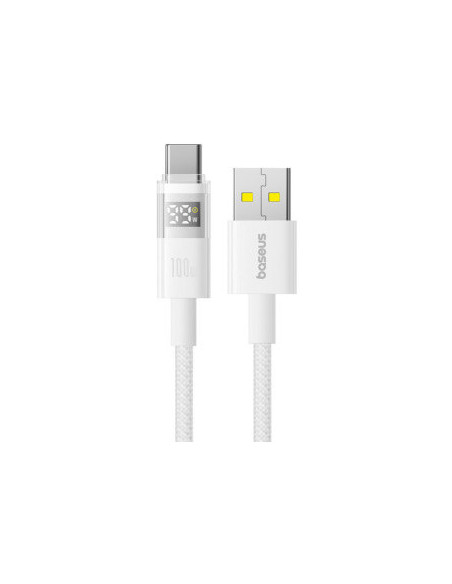 CABLU alimentare si date Baseus Display, Fast Charging Data Cable pt. smartphone, USB la USB Type-C 100W, braided, 2m, alb "P103