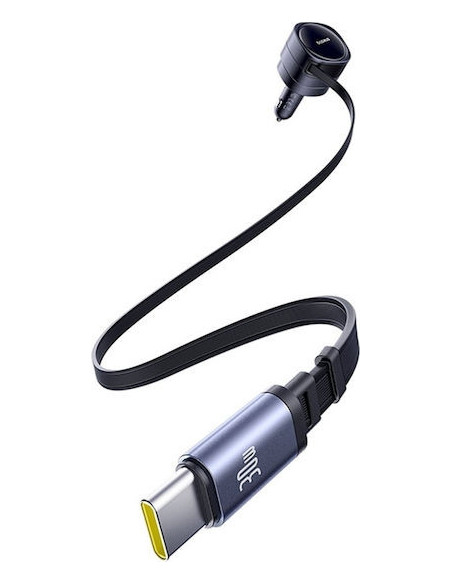 INCARCATOR auto Baseus Enjoyment Max, Quick Charge 60W, cablu retractabil integrat 2 x USB Type-C, negru "C00035507121-01" - 693