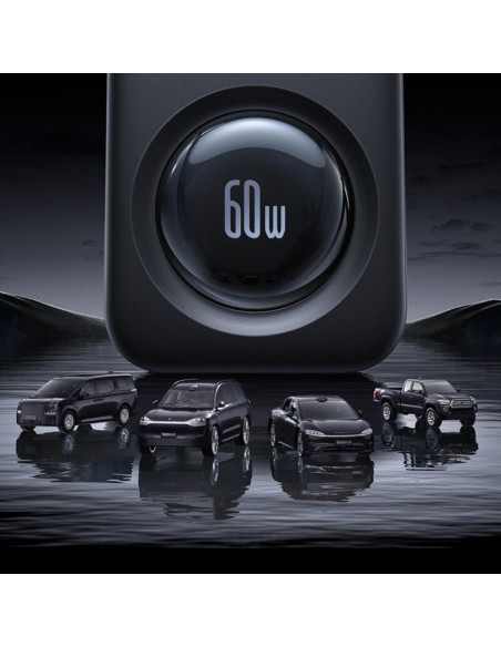 INCARCATOR auto Baseus PrimeTrip VW1, Quick Charge 60W, 2 x USB, 3 x USB Type-C, pt. bricheta auto, cablu retractabil, negru "C0