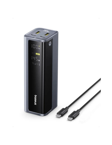 POWER BANK Baseus EnerGeek GP12, 20800mAh, 2 x USB Type-C, 2 x USB, 145W, display, include cablu USB Type-C la USB Type-C 1m, ne