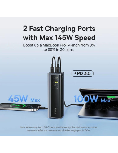 POWER BANK Baseus EnerGeek GP12, 20800mAh, 2 x...