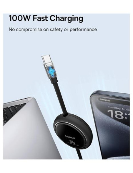 CABLU alimentare si date Baseus Free2Pull, Fast Charging Data Cable pt. smartphone, retractabil, USB Type-C la USB Type-C 100W,