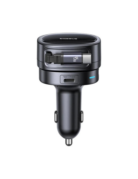INCARCATOR auto Baseus PrimeTrip VR1, Quick Charge 60W, 1 x USB, 2 x USB Type-C, pt. bricheta auto, cablu retractabil, negru "C0