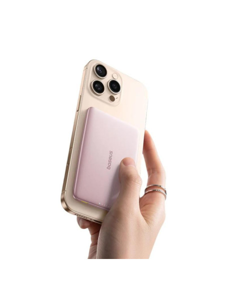 POWER BANK Baseus PicoGo, 5000mAh, 20W, 1 x USB Type-C, prindere magnetica incarcare wireless 15W, cablu integrat USB Type-C la