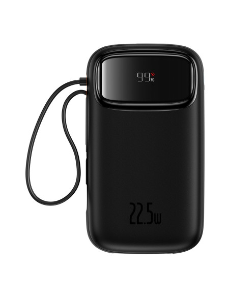 POWER BANK Baseus EnerFill FC31, 20000mAh, 22.5W, display, 1 x USB, cablu integrat USB Type-C si Iphone Lightning, negru, "P1008