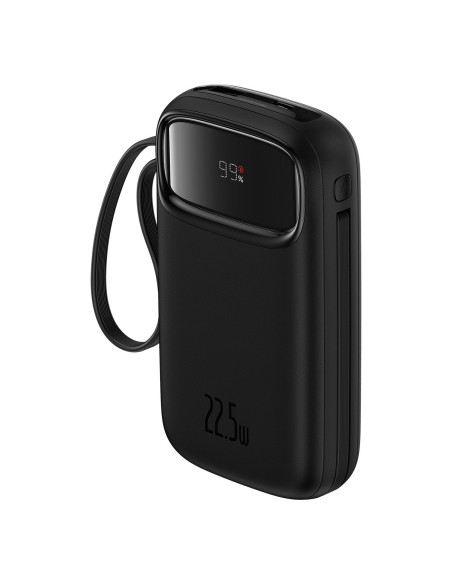 POWER BANK Baseus EnerFill FC31, 20000mAh, 22.5W, display, 1 x USB, cablu integrat USB Type-C si Iphone Lightning, negru, "P1008