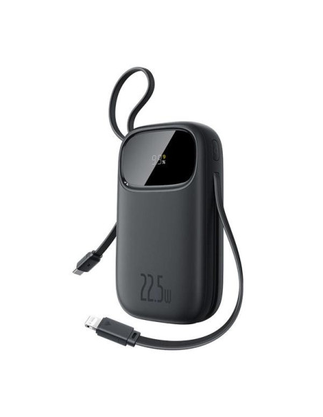 POWER BANK Baseus Qpow3, 10000mAh, 22.5W, 1 x USB, cablu integrat USB Type-C, cablu integrat Iphone Lightning, negru, "P10082106