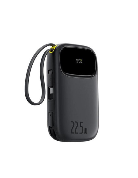 POWER BANK Baseus Qpow3, 10000mAh, 22.5W, 1 x USB, cablu integrat USB Type-C, cablu integrat Iphone Lightning, negru, "P10082106