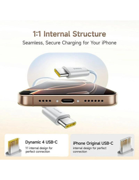 CABLU alimentare si date Baseus Dynamic 4 Pro, Fast Charging Data Cable pt. smartphone, USB Type-C la USB Type-C 100W, 1m, braid
