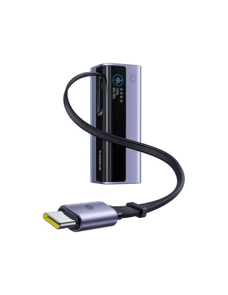 POWER BANK Baseus EnerGeek GR11, 20000mAh, 145W, 2 x USB Type-C, 1 x USB, cablu integrat USB Type-C, display, gri, "E0027B01" -