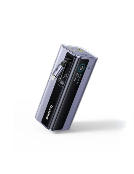 POWER BANK Baseus EnerGeek GR11, 20000mAh, 145W, 2 x USB Type-C, 1 x USB, cablu integrat USB Type-C, display, gri, "E0027B01" -