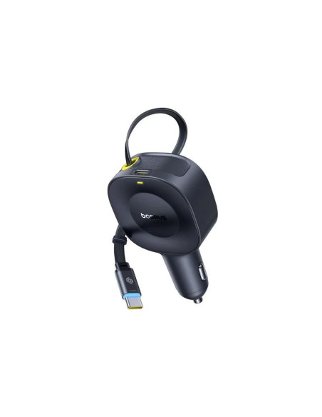 INCARCATOR auto Baseus PrimeTrip VR2, Quick Charge 30W, 1 x USB Type-C, cablu retractabil integrat 1 x USB Type-C, pt. bricheta