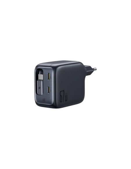 INCARCATOR retea Baseus EnerCore CJ11, Quick Charge 67W, 2 x USB Type-C, cablu USB Type-C retractabil integrat, negru "E0121E00"