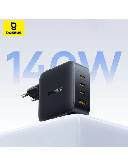INCARCATOR retea Baseus EnerFill FH11, Quick Charge 140W, 3 x USB Type-C, 1 x USB, negru "E0121J00" - 6932172698812