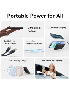 POWER BANK Baseus EnerFill FC11, 10000mAh, cablu integrat... 2