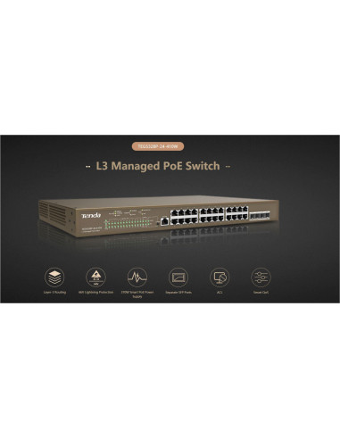 TENDA 24PORT GIGABIT L3 MANAGED SWITCH...