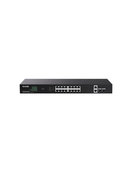 SWITCH TENDA unmanaged, 16 porturi POE RJ-45 gigabit, 2 porturi uplink gigabit RJ-45 si 2 porturi SFP IEEE 802.3af/at, max PoE 2