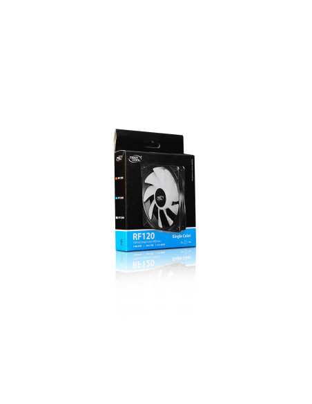 VENTILATOR DEEPCOOL PC RF120W, 120x120x25 mm, 4 white LED, Hydro Bearing, "DP-FLED-RF120-WH"