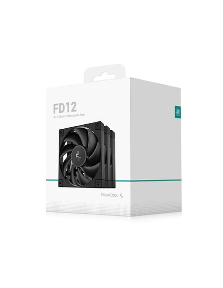 Set 3 ventilatoare DeepCool "FD12(3in1)", 120mm, 400-2050 RPM, FDB, 64.2 cfm, , 4pin PWM, negru, "R-FD12-BKNPN3-G" - 69334127109