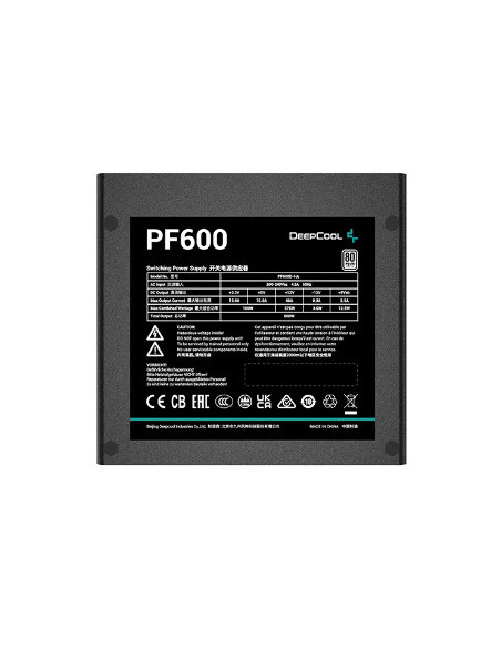 SURSA DeepCool 600W (real), 120mm silent fan, 80 PLUS White, 4x PCI-E (6+2), 6x S-ATA "PF600" "R-PF600D-HA0B-EU"