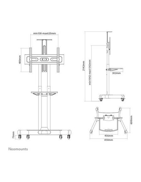 Suport TV / Monitor NEOMOUNTS Stand podea mobil/fix NM 32"-75" 50kg ng