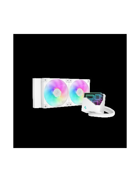 DeepCool "LT 240ARGB", skt. Intel si AMD, racire cu lichid, 2 x 120mm, 600 - 2400 RPM, iluminare RGB, alb "R-LT240-WHAMNC-G-1"