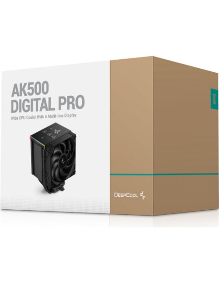 COOLER DeepCool "AK500 DIGITAL PRO" skt. Intel si AMD, racire cu aer, vent. 120mm, 500 - 1750 rpm, 5 heatpipes, inaltime 162mm,