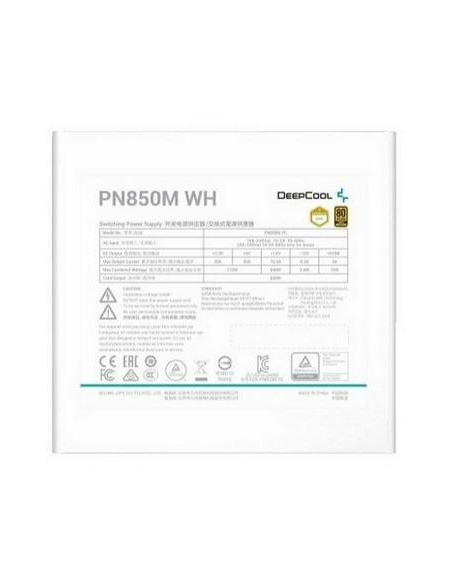 SURSA DeepCool "PN850-M Wh", 850W, certificare 80 Plus Gold, active PFC, full bridge SRC LLC si DC to DC, non-modular, fan 120mm