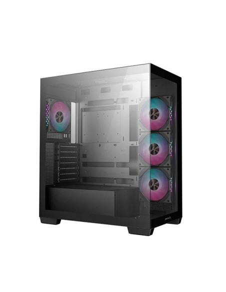 CARCASA gaming "CG580 4F V2", middle tower, ATX, fara sursa, sticla securizata, suporta 8xfan, inclus 4xfanx120mm, ARGB, negru,