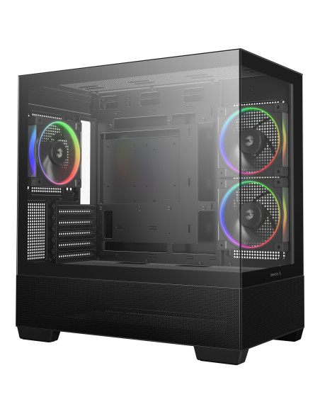 CARCASA DeepCool "CG380", middle tower, gaming, fara sursa, suporta 9xfan, 3xfan inclus, PSU shroud, USB Type-C x 2, USB 3.2 gen