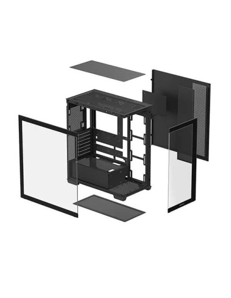 CARCASA DeepCool "CG580", middle tower, gaming, fara sursa, suporta 10xfan, USB 3.2 gen1 x 2, audio+mic, 7 sloturi expansiune, n