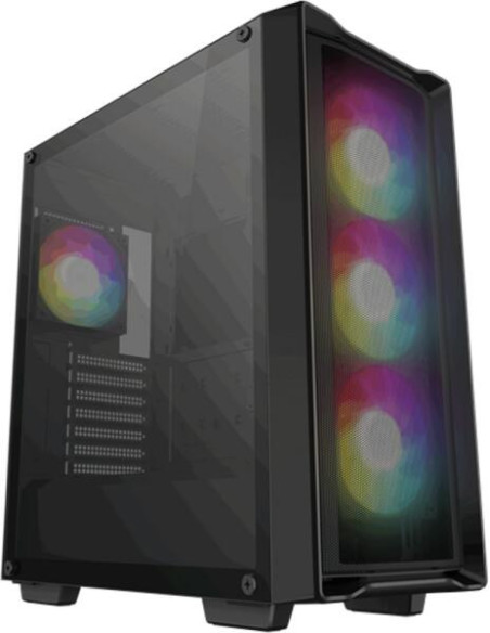 CARCASA DeepCool "CC560 MESH V2", middle tower, gaming, fara sursa, suporta 8xfan, 4xfan inclus, USB 3.2 gen1 x 2, audio, 7 slot