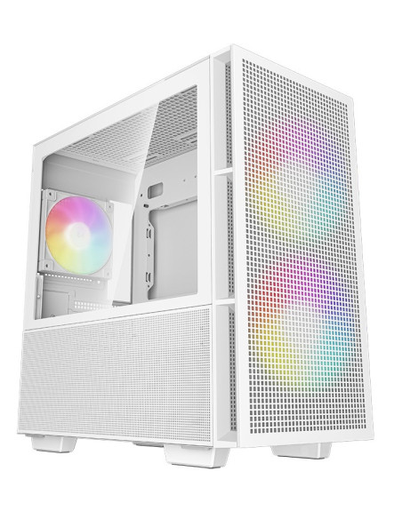 CARCASA DeepCool "CH360 WH", Mini Tower, ATX, fara sursa, 3xfan, USB 3.2 gen 1 x 1, USB 2.0 x 2, audio, PSU shroud,4 sloturi exp