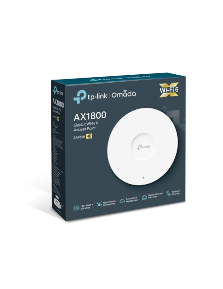 ACCESS POINT TP-LINK wireless 1800Mbps dual band, 1 port Gigabit LAN, 4 antene interne, IEEE802.3at PoE, Dual Band Wi-Fi 6 AX180