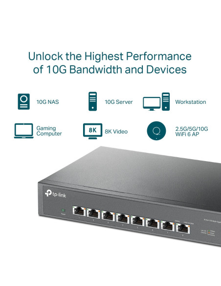 SWITCH TP-LINK 8 porturi 10G carcasa metalica "TL-SX1008"