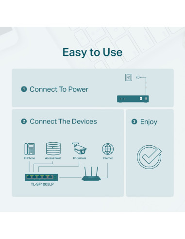 SWITCH PoE TP-LINK 5 porturi 10/100Mbps (4...
