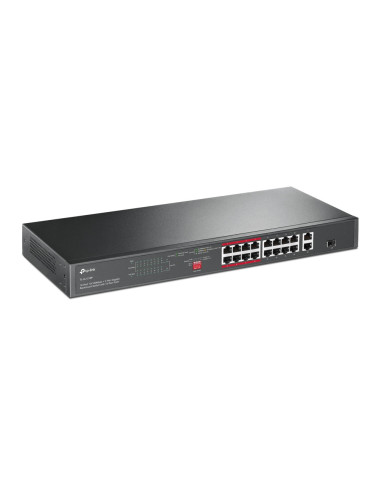 SWITCH TP-LINK 16 porturi, 16× PoE+ 10/100 Mbps...