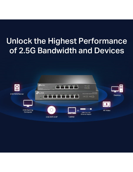 SWITCH TP-LINK 5 porturi 2.5 Gigabit. carcasa metalica "TL-SG105-M2"