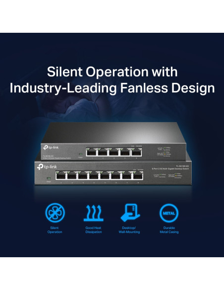 SWITCH TP-LINK 8 porturi 2.5 Gigabit. carcasa metalica "TL-SG108-M2"