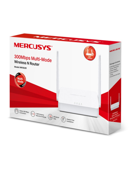 ROUTER MERCUSYS, wireless 300Mbps, 1 x WAN 10/100 Mbps, 2 porturi 10/100Mbps, 2 antene externe "MW302R"