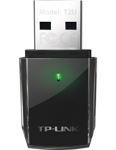 ADAPTOR RETEA TP-LINK AC600, extern wireless 2.4 GHz 5 GHz, USB 2.0, port, 433 Mbps, antena interna x 1, "Archer T2U"
