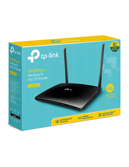 ROUTER TP-LINK wireless. 4G LTE (desktop), 300Mbps, 3 porturi 10/100Mbps + 1 WAN/LAN, "TL-MR6400"