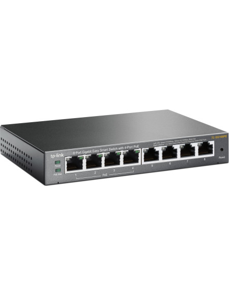 SWITCH PoE TP-LINK 8 porturi Gigabit (4 PoE), IEEE 802.3af, carcasa metalica "TL-SG108PE"
